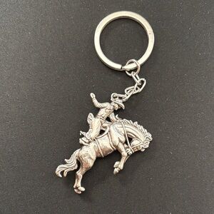 Source Unknown Silver Equestrian Keychain